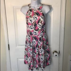 Hollister L Pink Floral Razor Back Silky Dress!